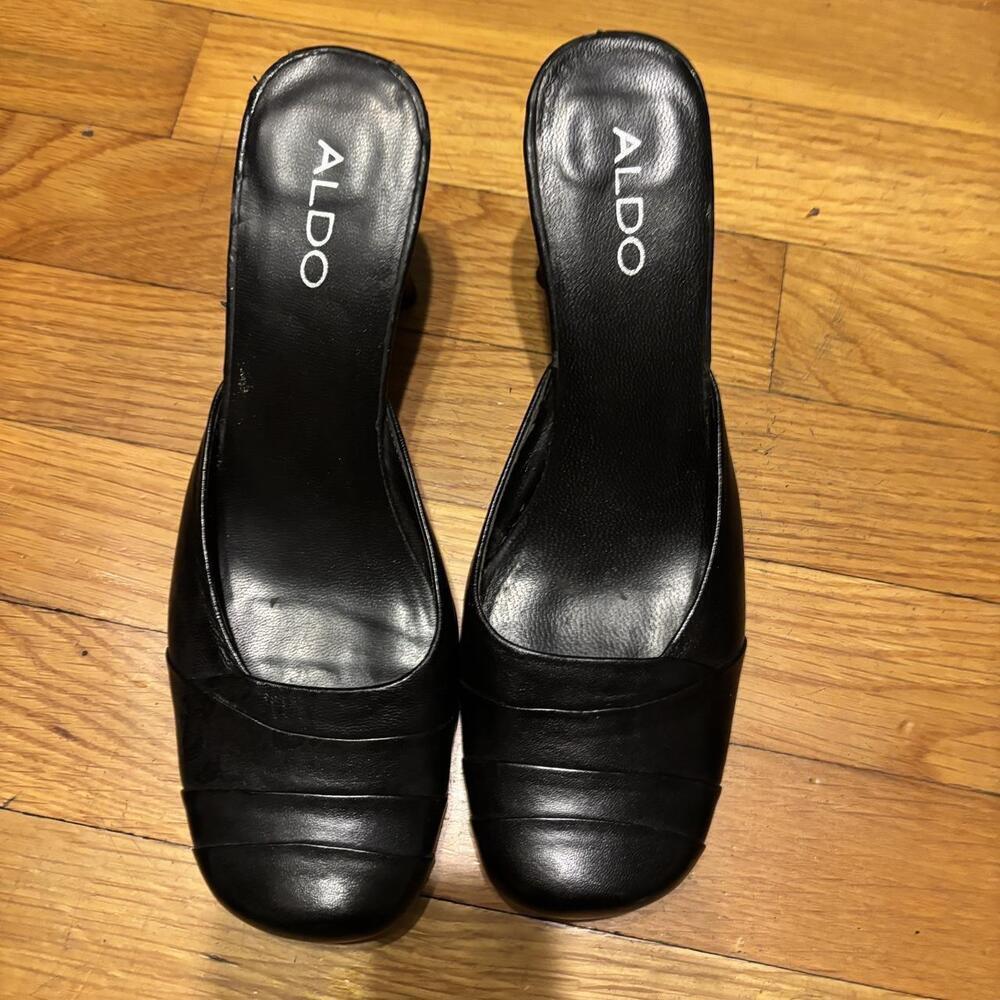 Black Aldo Leather Mules Mules B 4 F 9